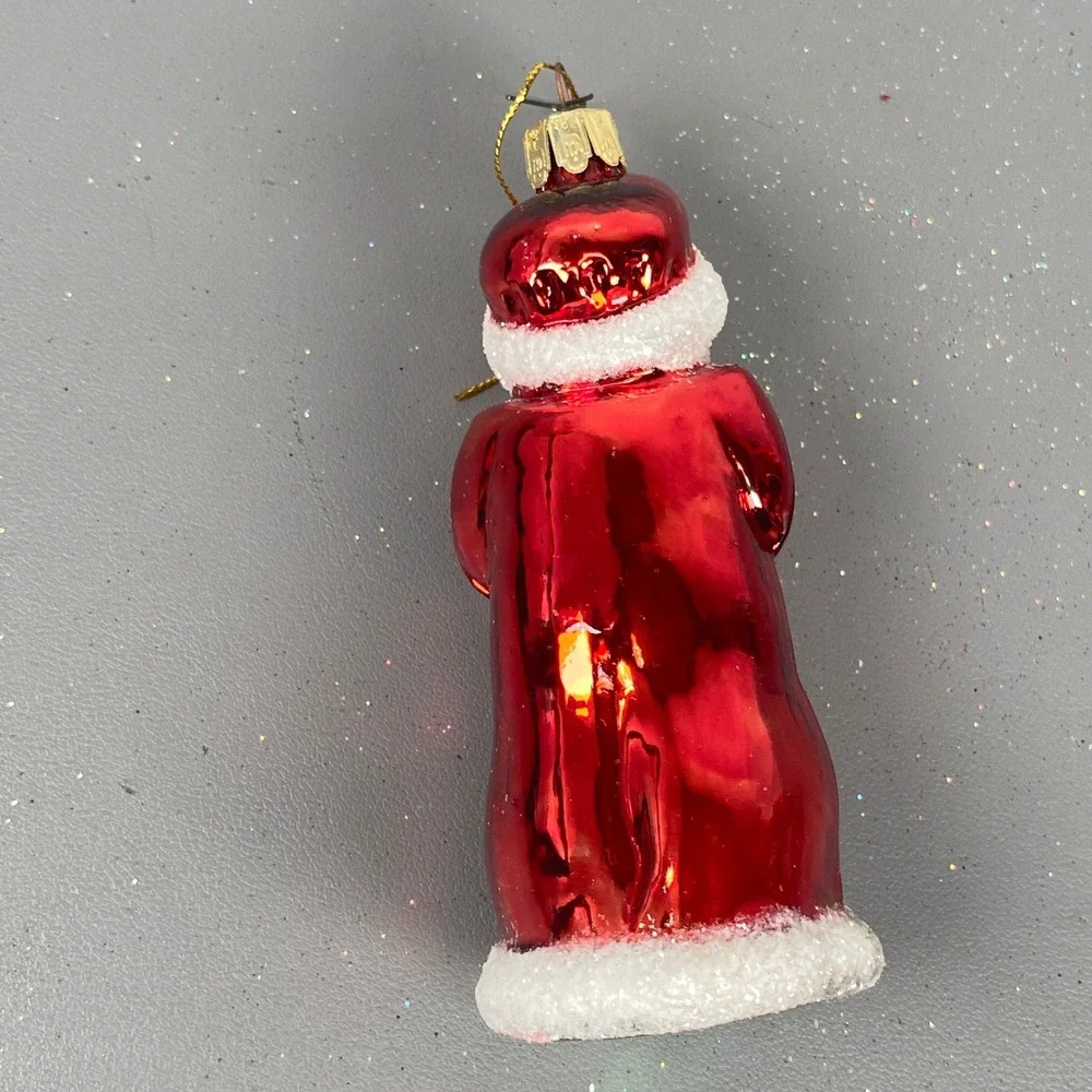 Old World Christmas Santa W/ Raccoon Animal & Mrs Claus Glass Holiday Ornaments